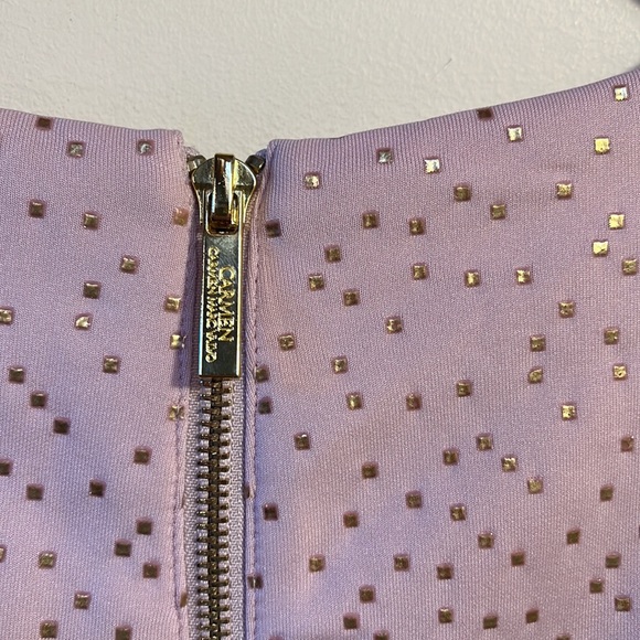 Pink/gold Carmen Marc Valvo dress - 12 - Picture 5 of 6